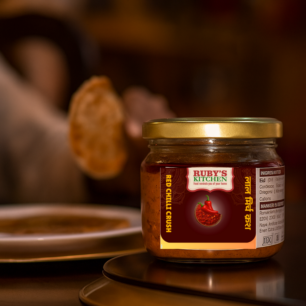 Ruby' Kitchen Red Chilli Crushed Pickle 250 Gm