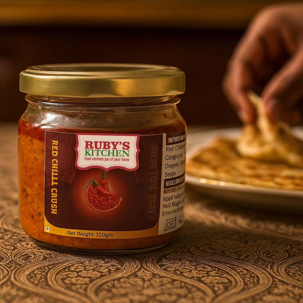 Ruby' Kitchen Red Chilli Crushed Pickle - 150gm